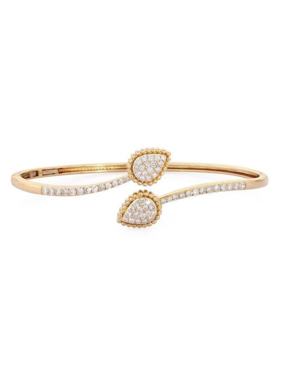 Diamond Nova 14K (or 18k upon request) Yellow Gold Bangle Bracelet